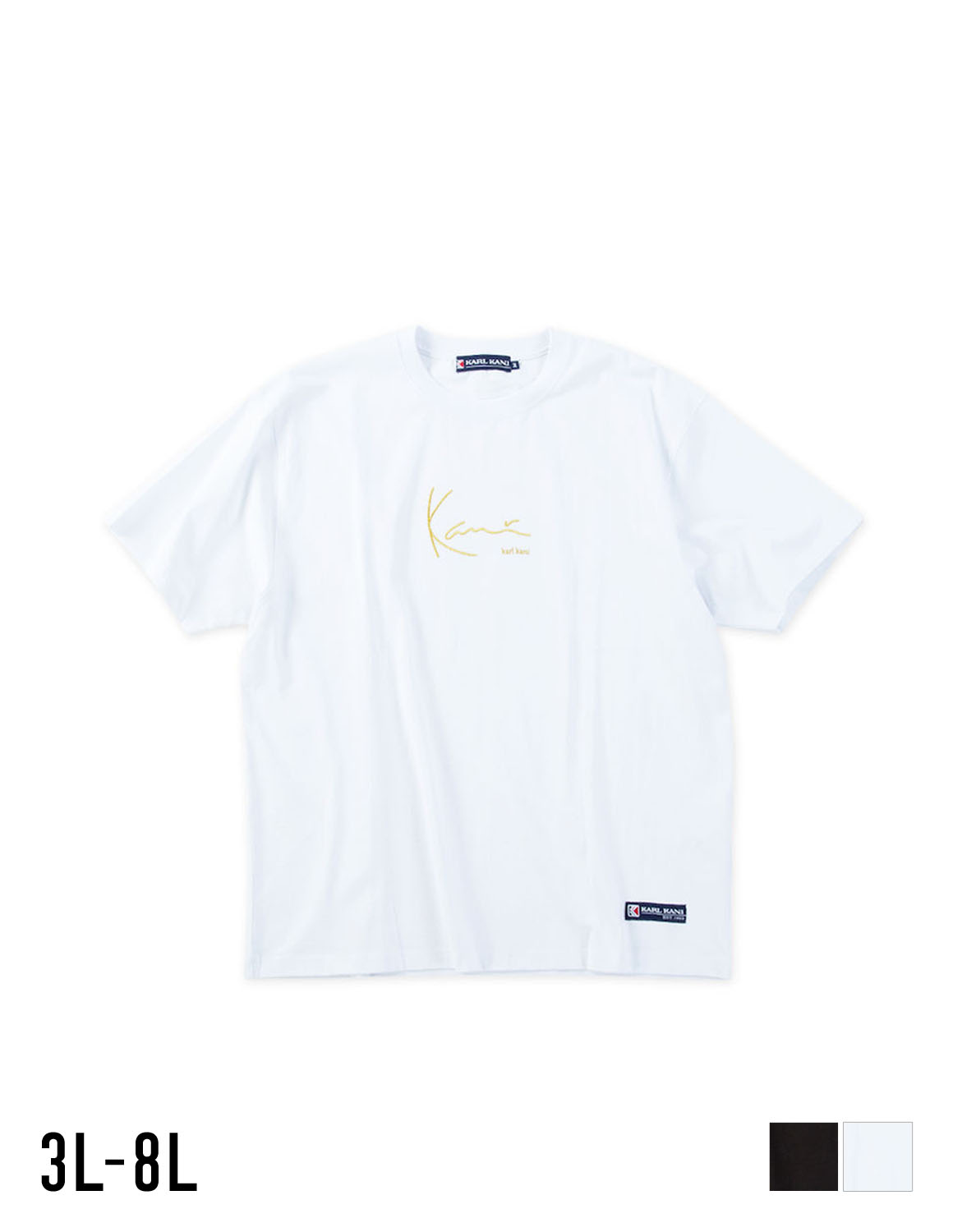 [KARL KANI(カール カナイ) ]大きいサイズ 半袖Tシャツ カットソー メンズ 天竺 刺繍 バックプリント カジュアル
