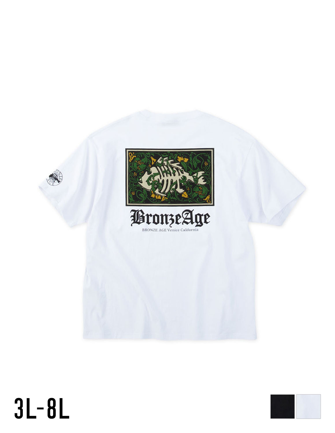 [BRONZE AGE(ブロンズエイジ)]大きいサイズ 半袖Tシャツ カットソー メンズ スカルフィッシュ バックプリント カジュアル