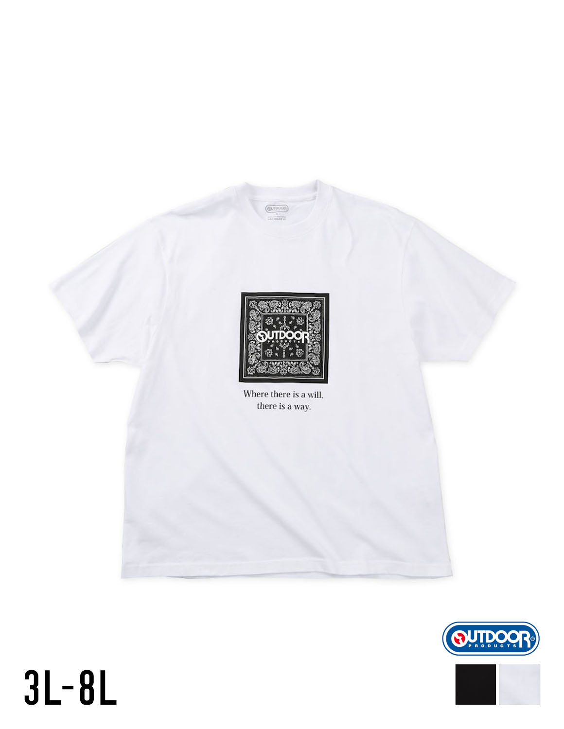 [OUTDOOR PRODUCTS(アウトドア プロダクツ)]大きいサイズ 半袖Tシャツ カットソー メンズ  天竺 プリント 綿100％  カジュアル  