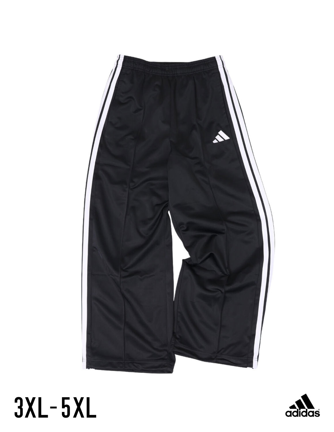【大きいサイズメンズ】adidas(アディダス) 3ST WUトラックパンツ ウエストゴム(調節ひも有) サイド・バックポケット 裾ドローコード 刺繍 ジャージ パンツ 3XL/4XL/5XL