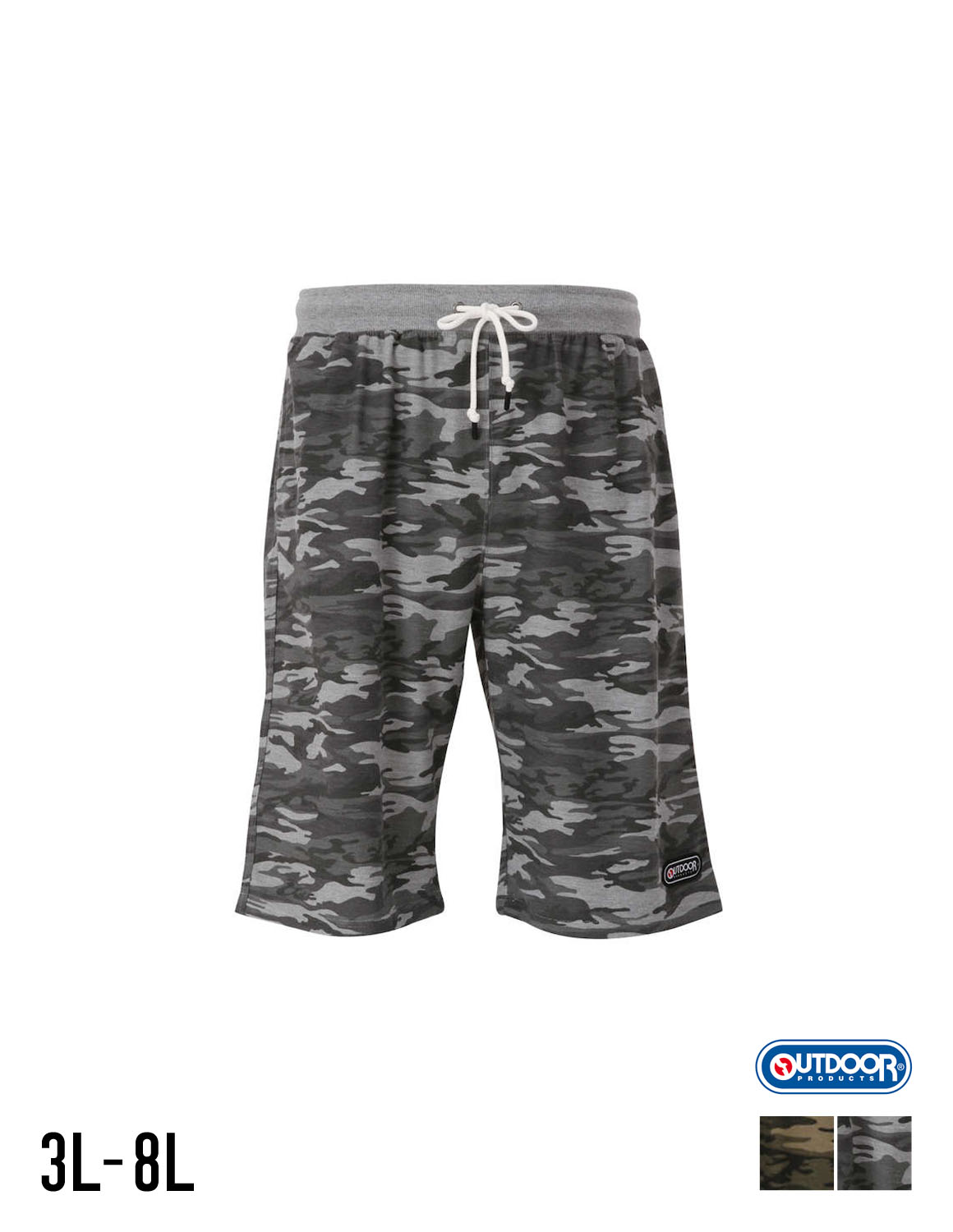 【大きいサイズ メンズ】OUTDOOR PRODUCTS (アウトドア プロダクツ)前閉じ ウエストゴム 調節ひも有ショート ハーフパンツ 3L/4L/5L/6L/8L