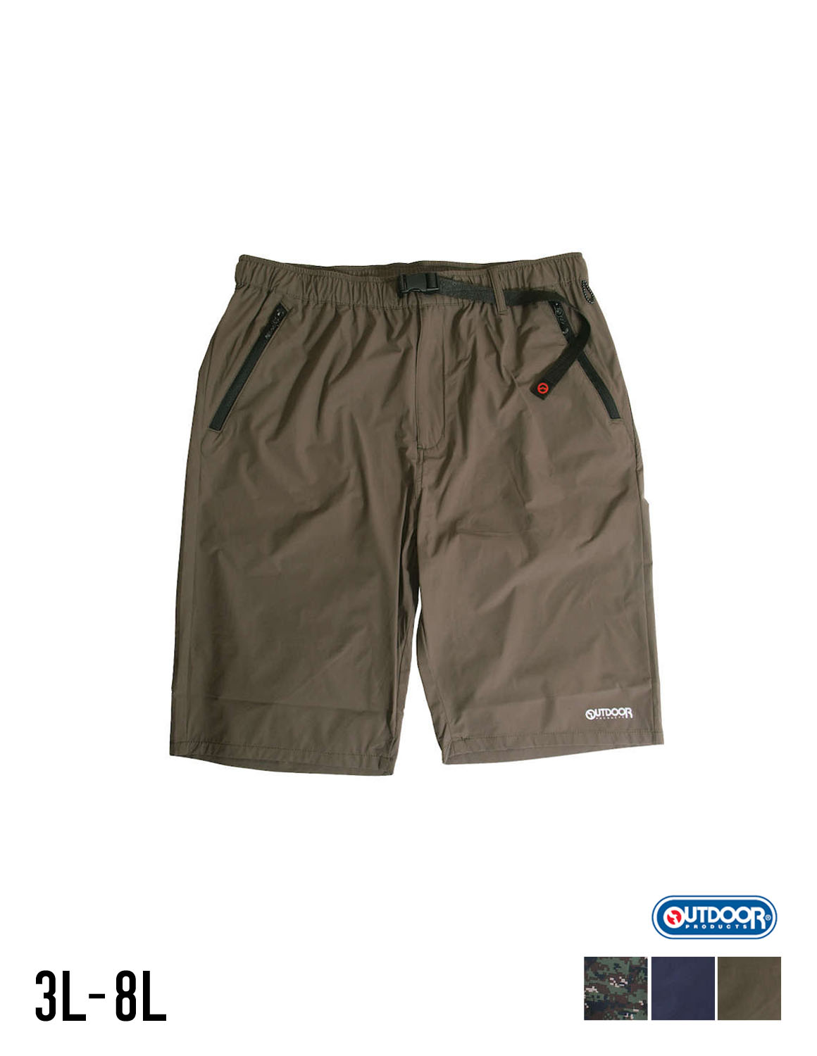 【大きいサイズ メンズ】OUTDOOR PRODUCTS (アウトドア プロダクツ) 接触涼感 UVカット ストレッチ ハーフパンツ 3L/4L/5L/6L/7L/8L/