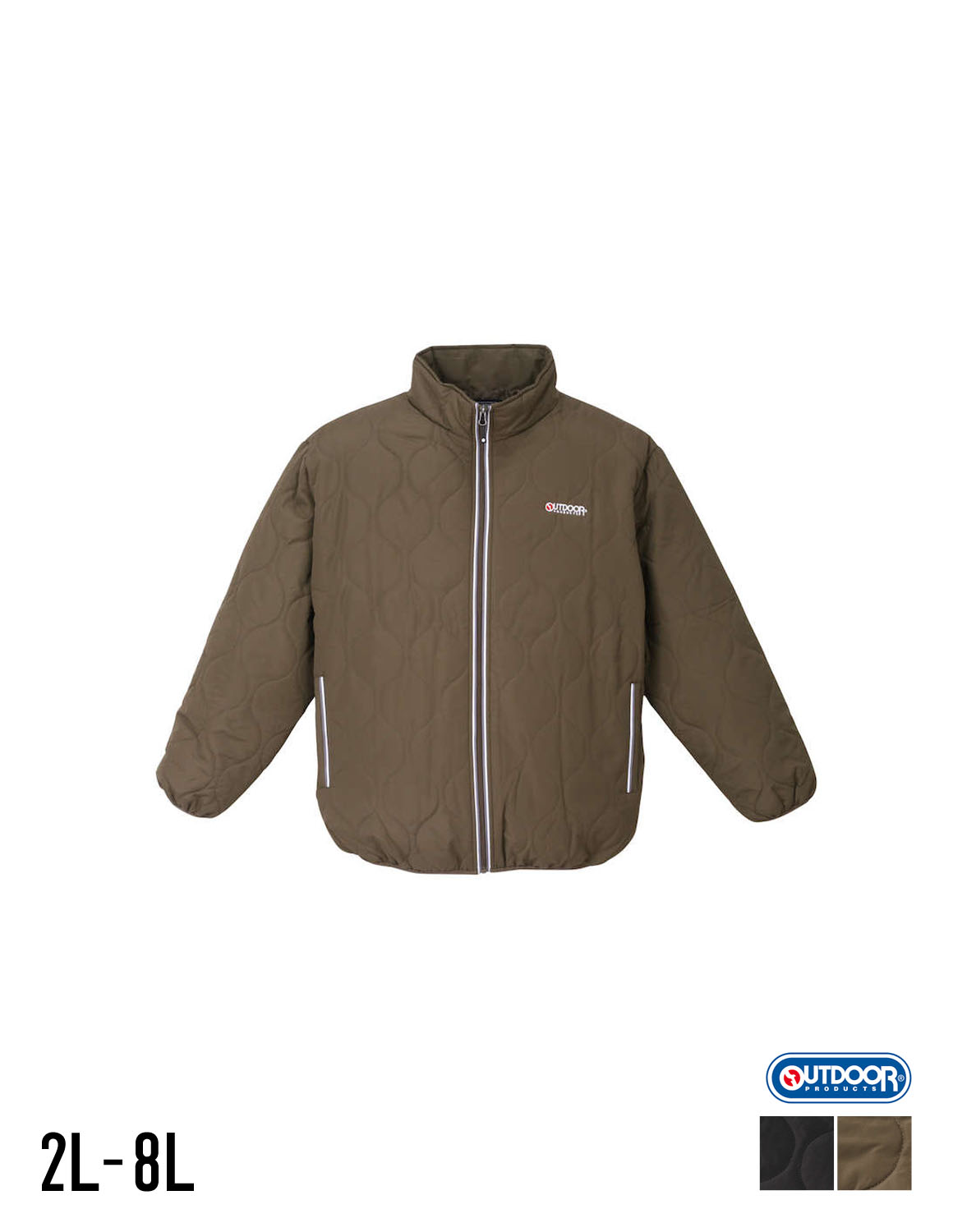【大きいサイズ メンズ】OUTDOOR PRODUCTS (アウトドア プロダクツ)中綿キルトジャケット フルジップ 2L/3L/4L/5L/6L/7L/8L