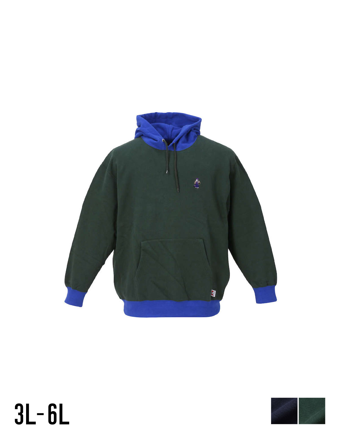 【大きいサイズ メンズ】BEN DAVIS (ベン デイビス)裏毛 刺繍 切替 プルパーカーパーカー 3L/4L/5L/6L/