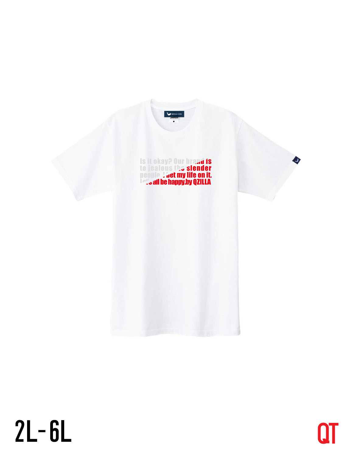 【大きいサイズメンズ】QT(キューティ)ジェラシーＵネック半袖TシャツカットソーXL(2L)/2XL(3L)/3XL(4L)/4XL(5L)/5XL(6L)