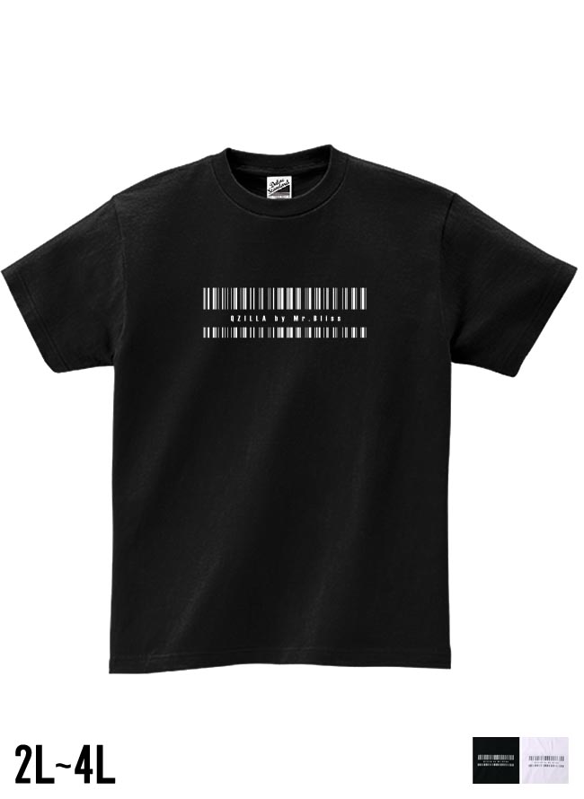 【QZILLAオリジナル】バーコードTシャツ[2L/3L/4L]