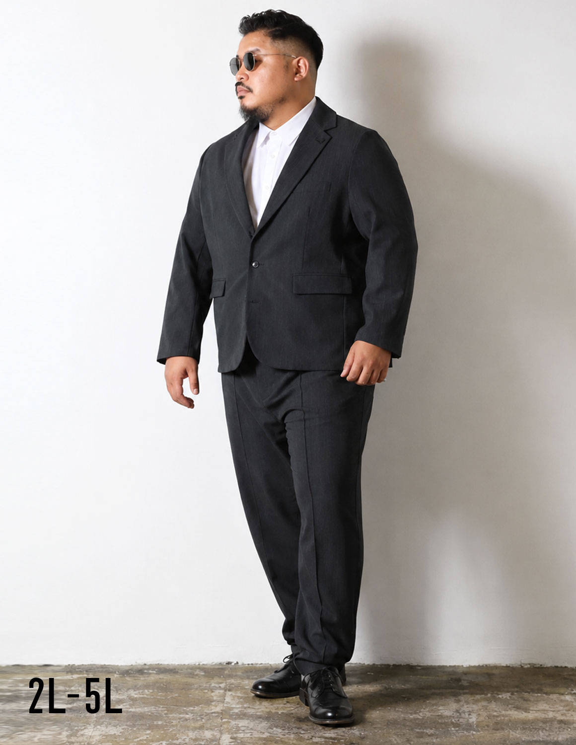 [予約販売！11月中旬発送予定]【大きいサイズメンズ】QZILLA 極鯨 WOOL LIKE セットアップ ウール調 鯨ピンバッジ オールシーズン テーラードジャケット カジュアルスーツ メンズ 2L/3L/4L/5L